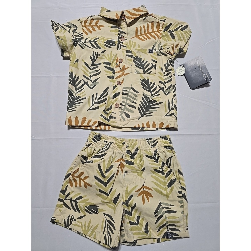 NWT Modern Moments Gerber Baby Boys 18 Mo Hawaiian Cotton Short Set